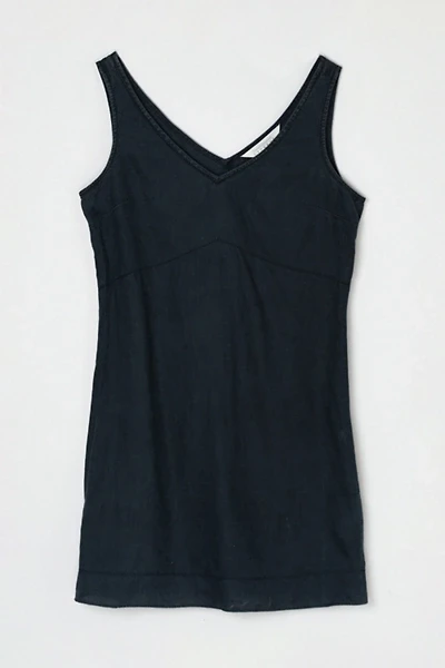 Vintage 90s Black Linen Mini Dress