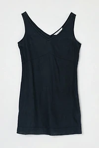 Vintage 90s Black Linen Mini Dress
