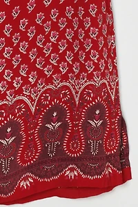 Vintage Y2k Red Printed Midi Dress