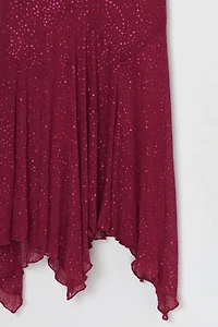 Vintage Y2k Dark Pink Glittered Mini Dress