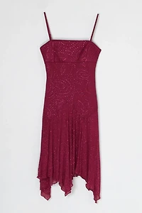 Vintage Y2k Dark Pink Glittered Mini Dress