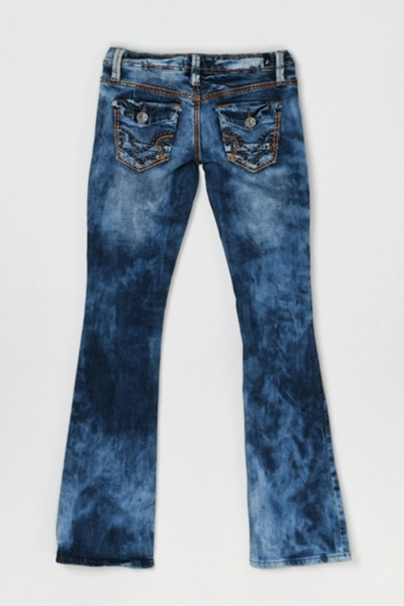 Vintage Y2k Low-Rise Stone Wash Flared Skinny Jeans