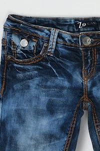 Vintage Y2k Low-Rise Stone Wash Flared Skinny Jeans
