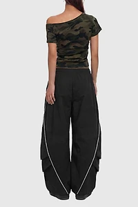 Aelfric Eden CAMO Off-The-Shoulder Baby Tee