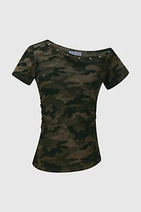 Aelfric Eden CAMO Off-The-Shoulder Baby Tee