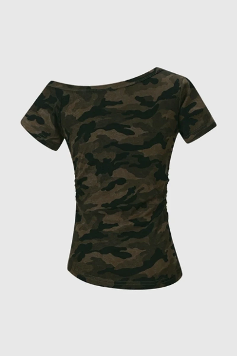 Aelfric Eden CAMO Off-The-Shoulder Baby Tee