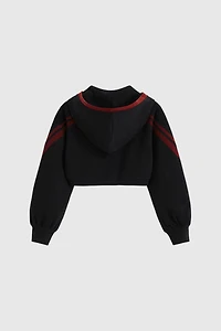 Aelfric Eden Cropped Contrast Stripe Zip Up Hoodie