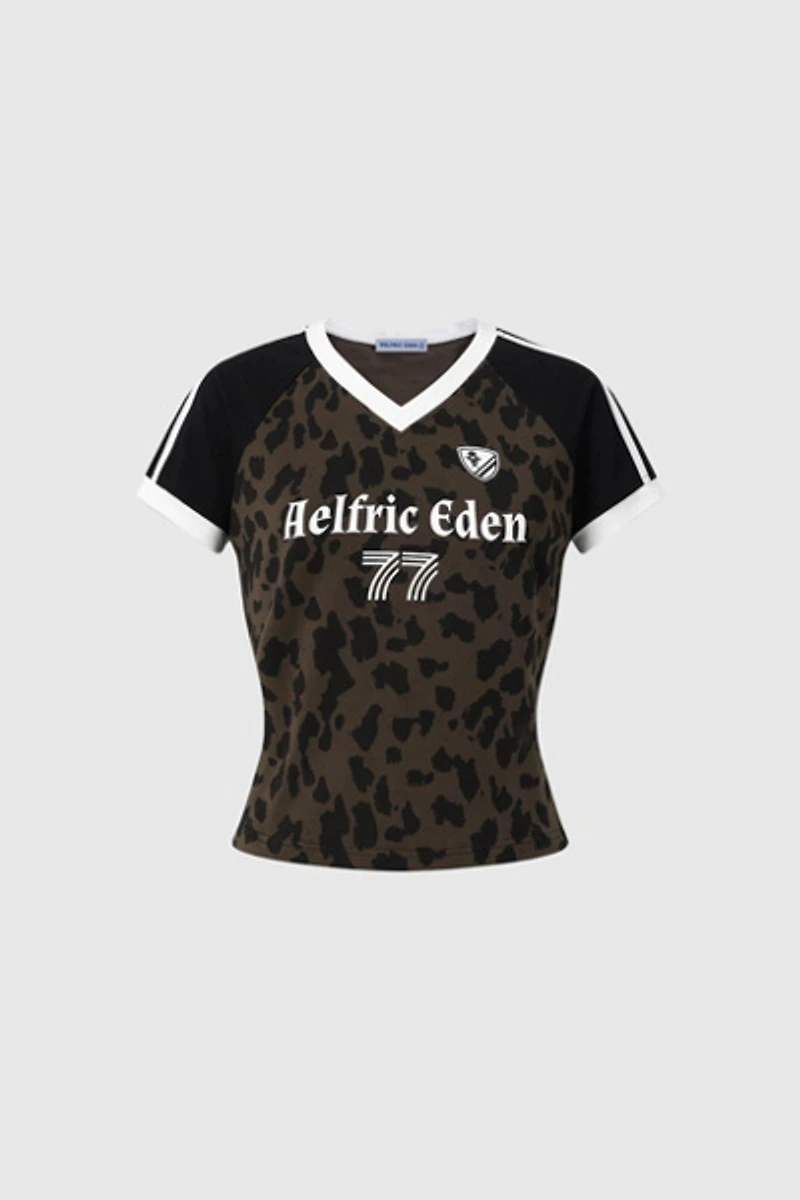 Aelfric Eden Leopard V-Neck Baby Tee