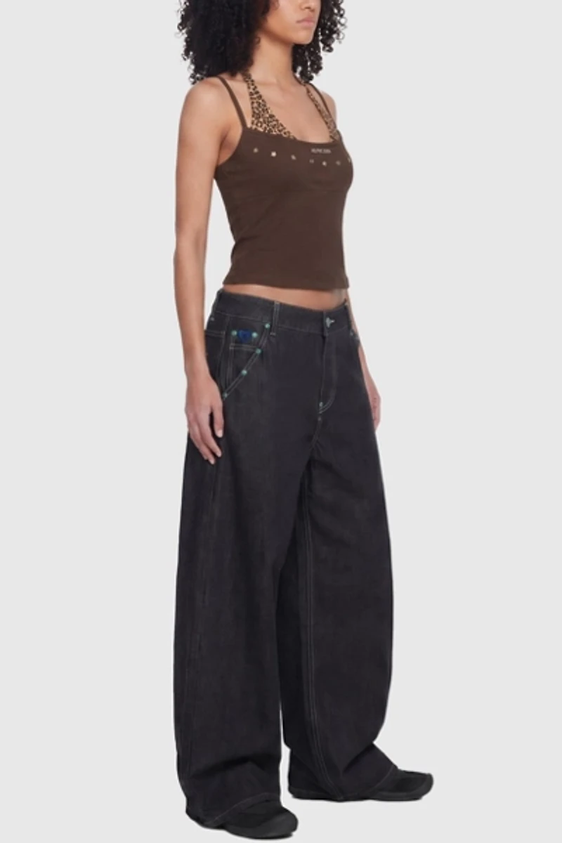 Aelfric Eden Leopard Halter Studded Cami Top