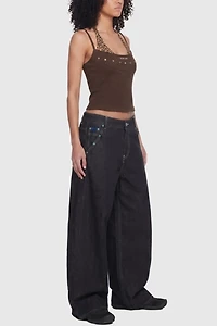 Aelfric Eden Leopard Halter Studded Cami Top