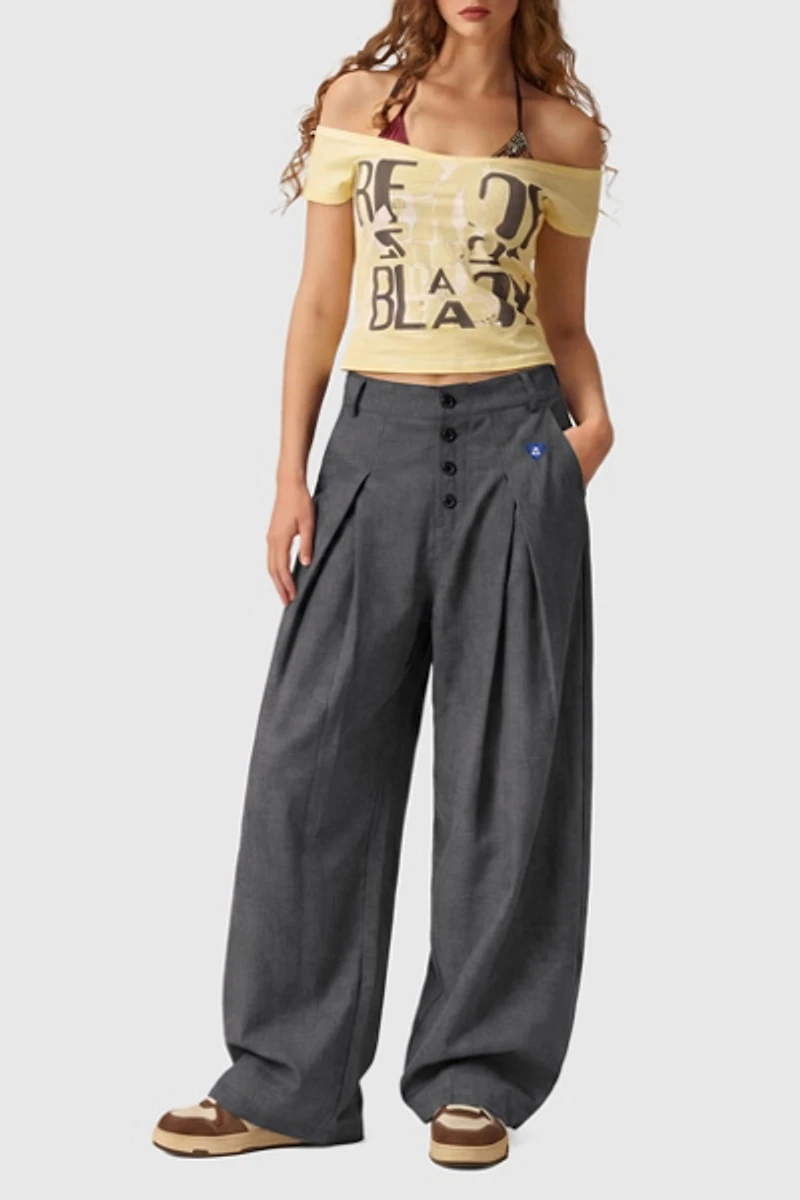 Aelfric Eden Pleated Baggy Barrel Pants