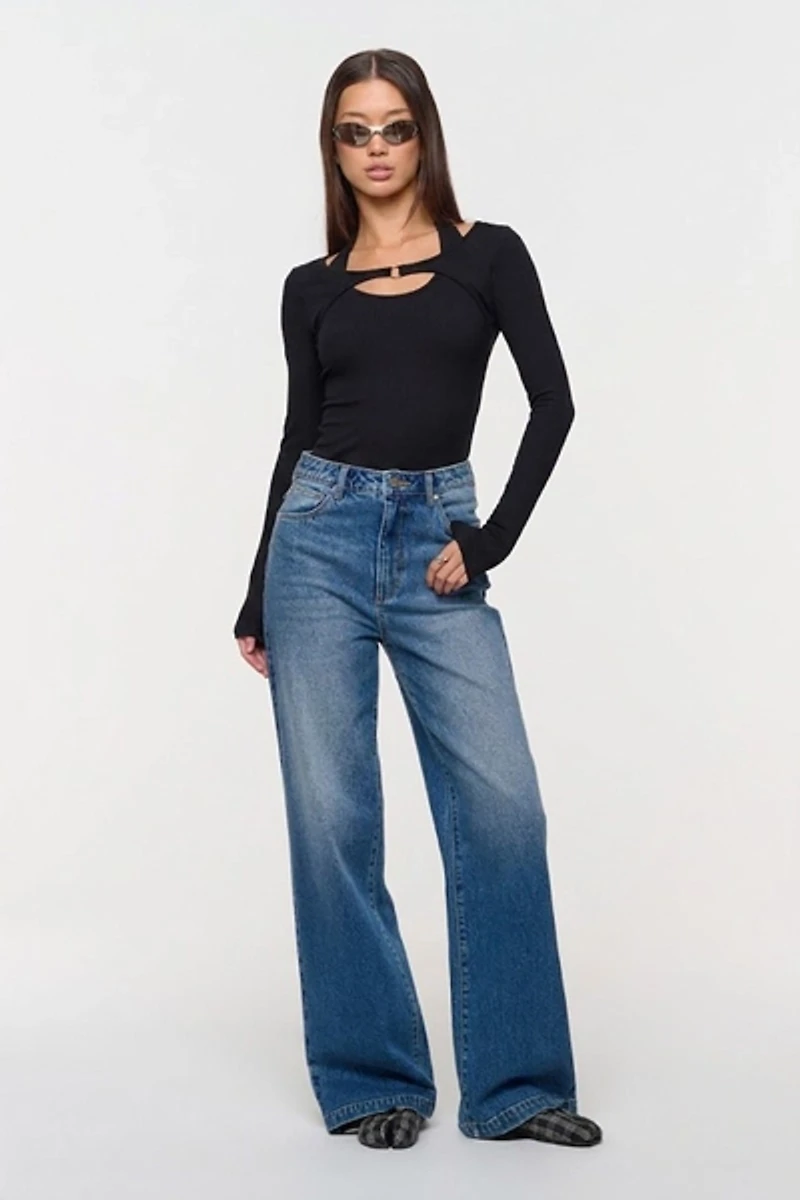 Abrand Pixie Halter Longsleeve Top