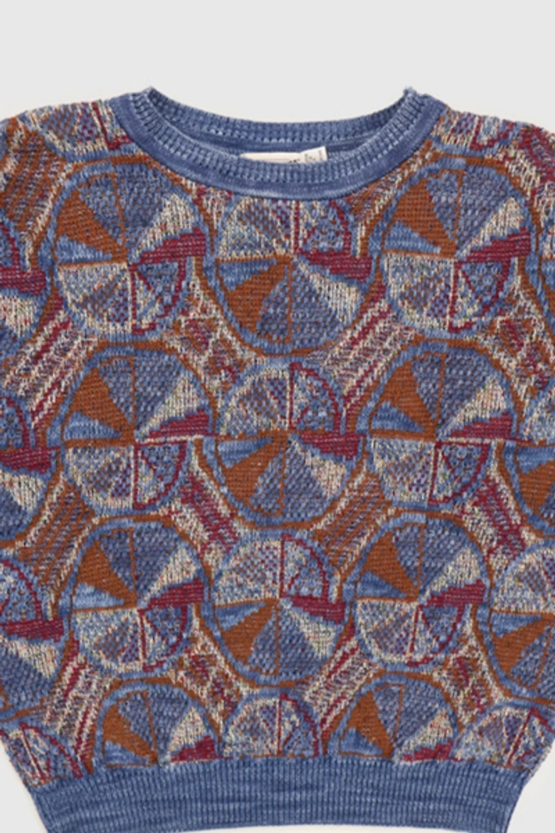 Vintage Geo Pattern Knit Sweater
