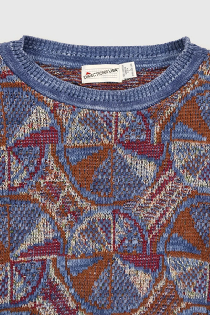 Vintage Geo Pattern Knit Sweater