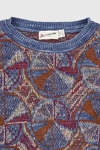 Vintage Geo Pattern Knit Sweater