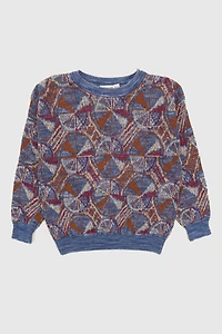 Vintage Geo Pattern Knit Sweater