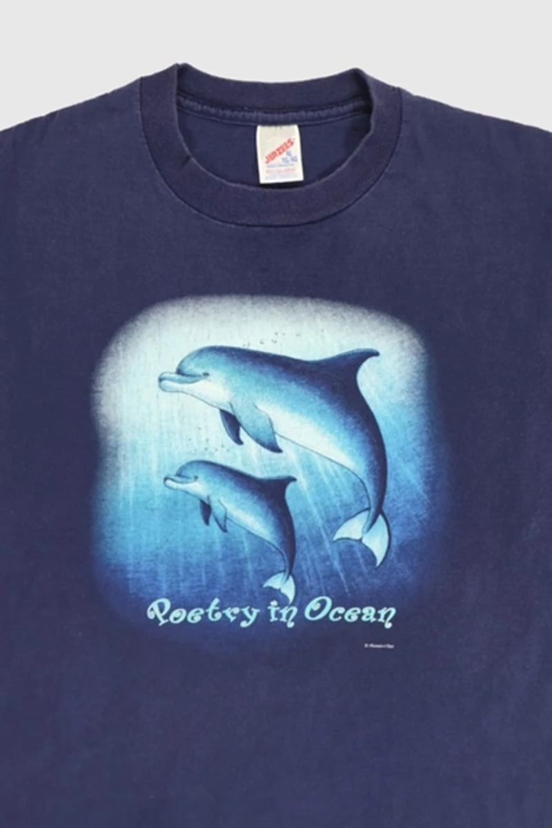Vintage Dolphins Poetry in Ocean Tee