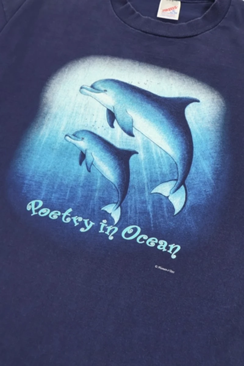 Vintage Dolphins Poetry in Ocean Tee