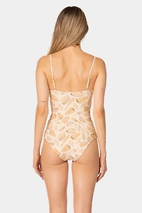 KIBYS Shell Tides Print Serina Sculpt One Piece Swimsuit