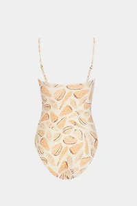 KIBYS Shell Tides Print Serina Sculpt One Piece Swimsuit