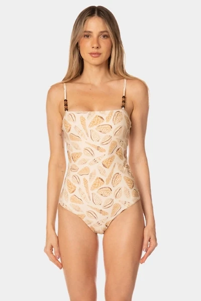 KIBYS Shell Tides Print Serina Sculpt One Piece Swimsuit