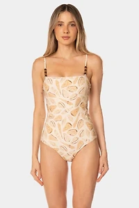 KIBYS Shell Tides Print Serina Sculpt One Piece Swimsuit