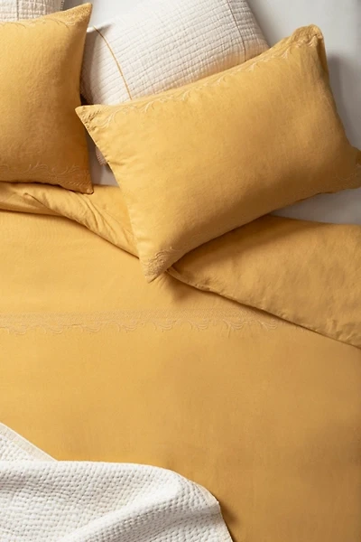 Zsa Zsa Zsu Mino Emroidered Cotton Linen Duvet Cover Set