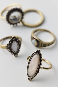 Ornate Gem Rings Set