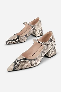Intentionally Blank Bond Snake Leather Mary Jane Heel