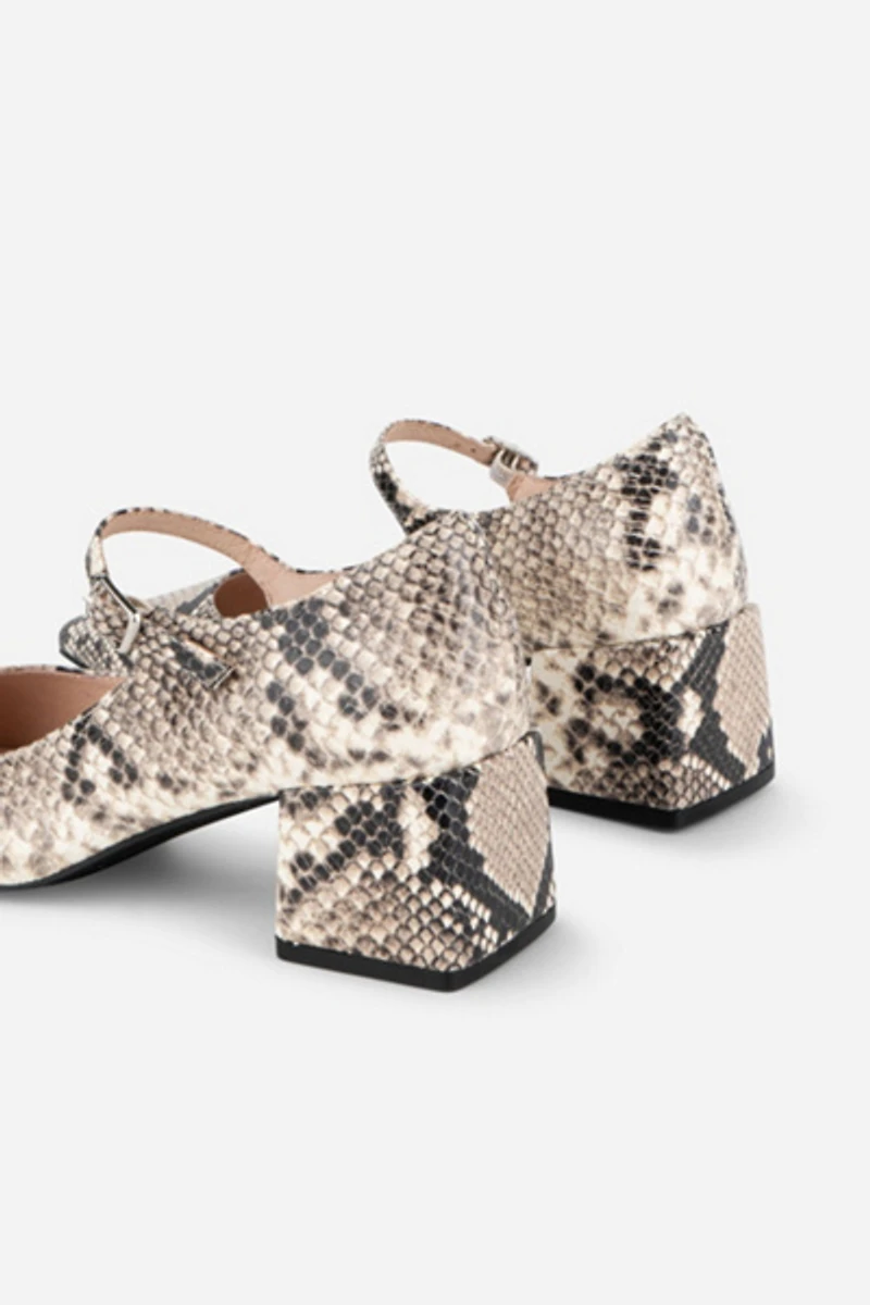 Intentionally Blank Bond Snake Leather Mary Jane Heel
