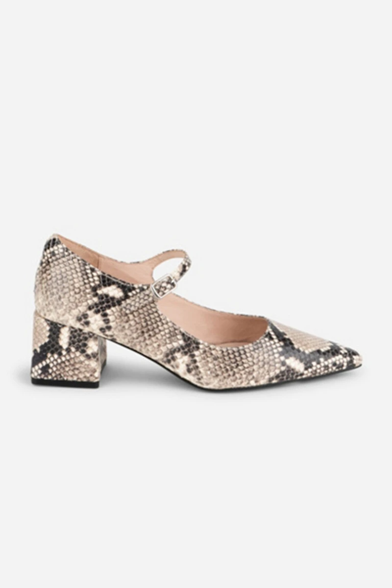 Intentionally Blank Bond Snake Leather Mary Jane Heel