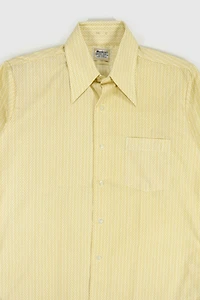 Vintage Herringbone Pattern Button-Down Shirt