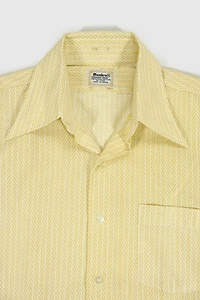 Vintage Herringbone Pattern Button-Down Shirt