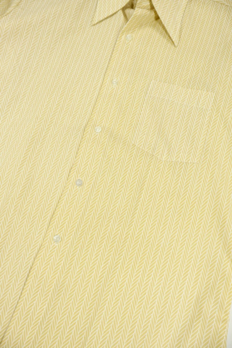 Vintage Herringbone Pattern Button-Down Shirt