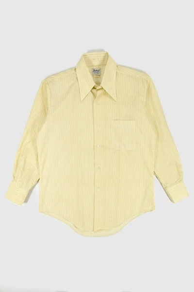 Vintage Herringbone Pattern Button-Down Shirt