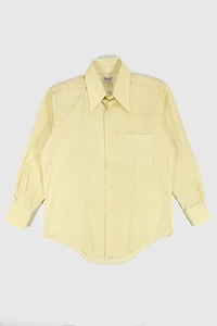 Vintage Herringbone Pattern Button-Down Shirt