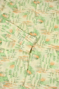 Vintage Sailboat Pattern Button-Down Shirt