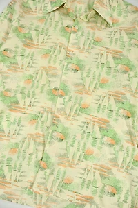 Vintage Sailboat Pattern Button-Down Shirt
