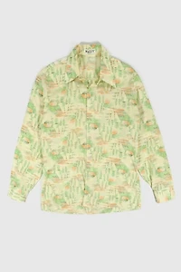 Vintage Sailboat Pattern Button-Down Shirt