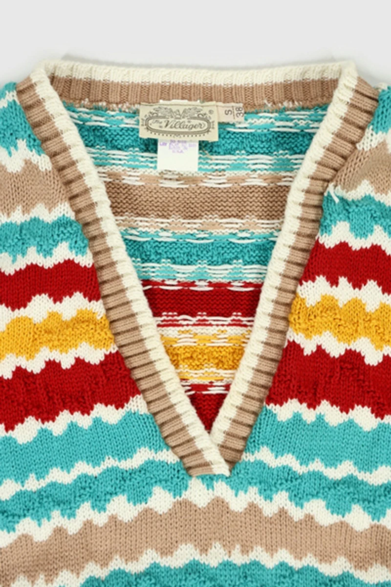 Vintage Knit Stripe Sweater Vest