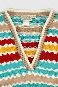 Vintage Knit Stripe Sweater Vest