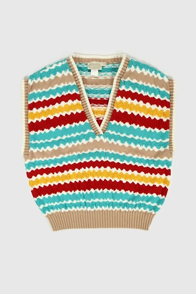 Vintage Knit Stripe Sweater Vest