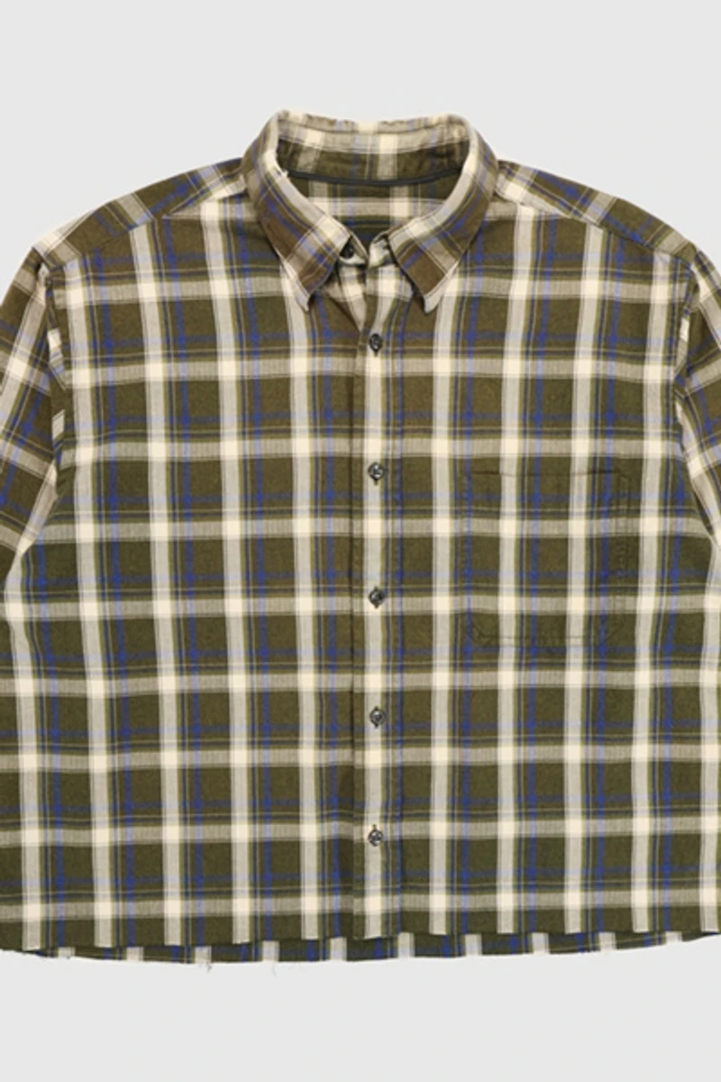 Vintage Cropped Button-Down Shirt