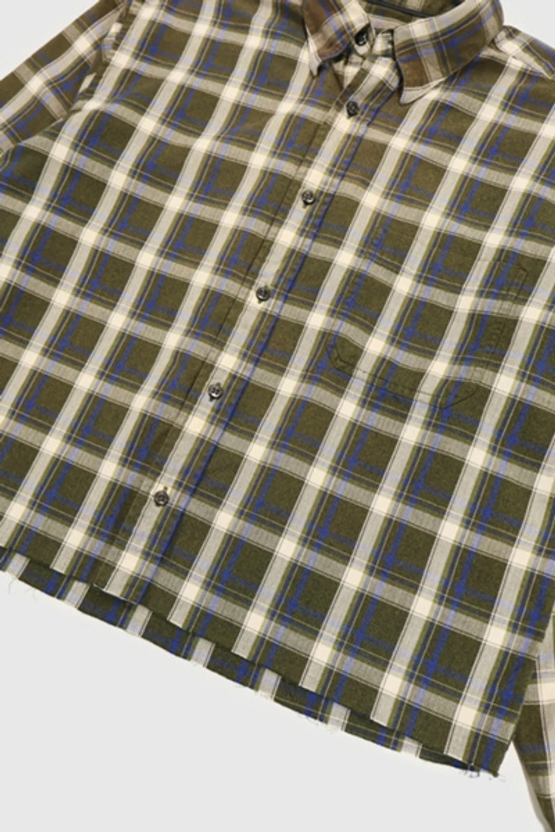 Vintage Cropped Button-Down Shirt