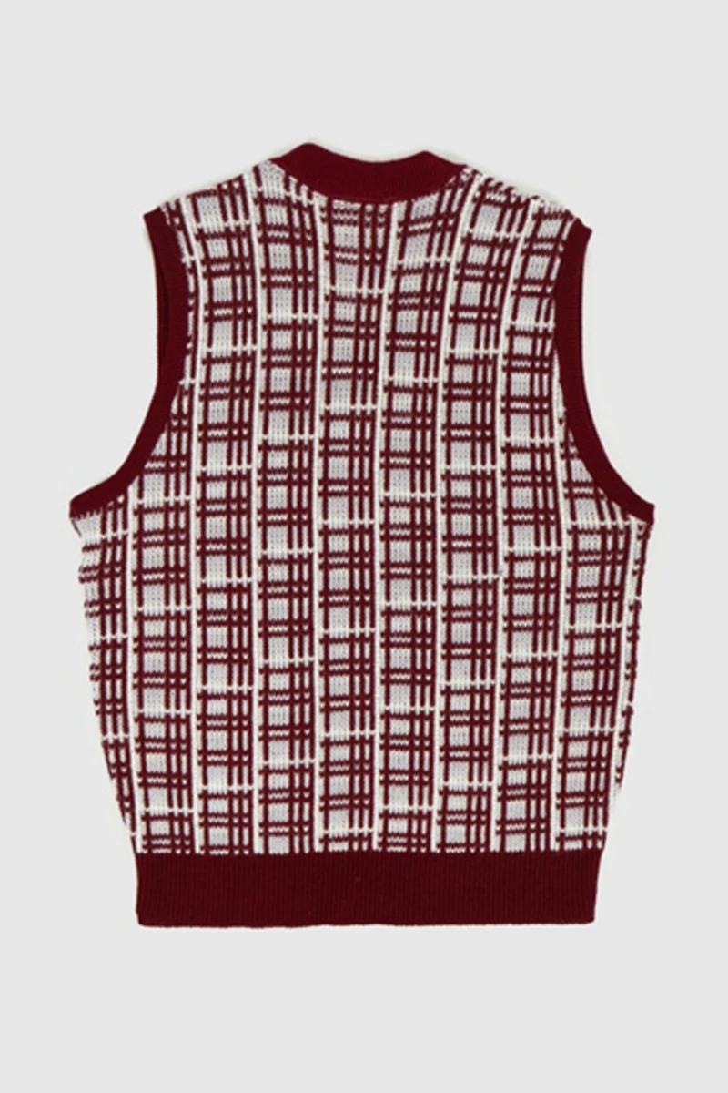 Vintage V-Neck Pattern Sweater Vest