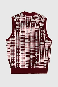 Vintage V-Neck Pattern Sweater Vest