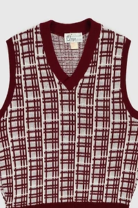 Vintage V-Neck Pattern Sweater Vest
