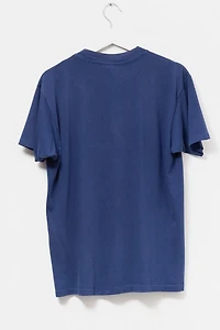 Vintage 1990s Distressed Navy Blue Graphic T-Shirt Made in USA