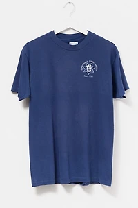 Vintage 1990s Distressed Navy Blue Graphic T-Shirt Made in USA