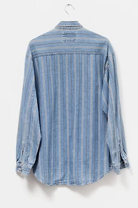 Vintage 1990s Levi’s® Cotton Denim Stripe Long Sleeve Button Up Shirt